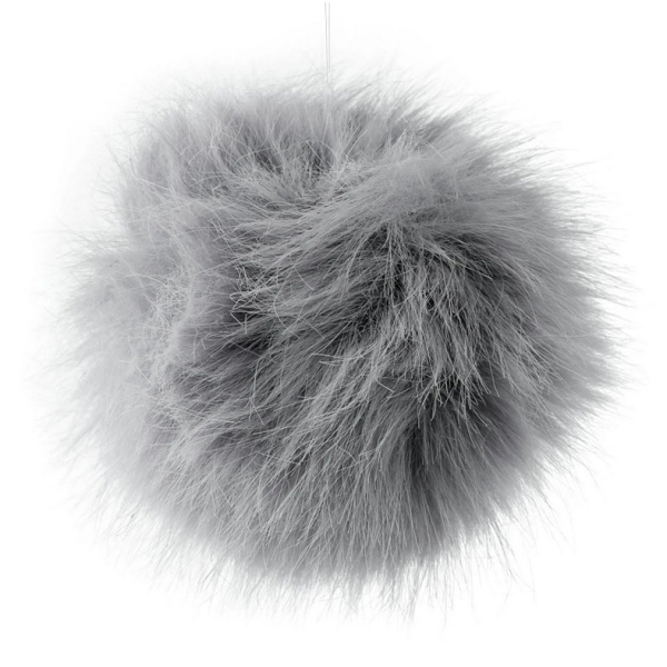 Bommel - Kunstpelz - 10 cm - grau